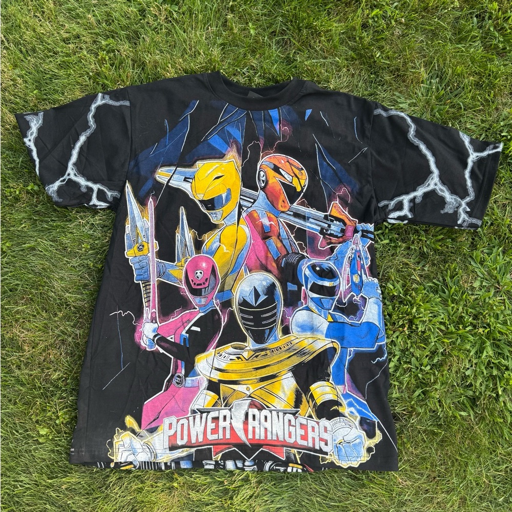 Power Rangers AOP T Shirt XL Double Sided Megazord Lightning Print